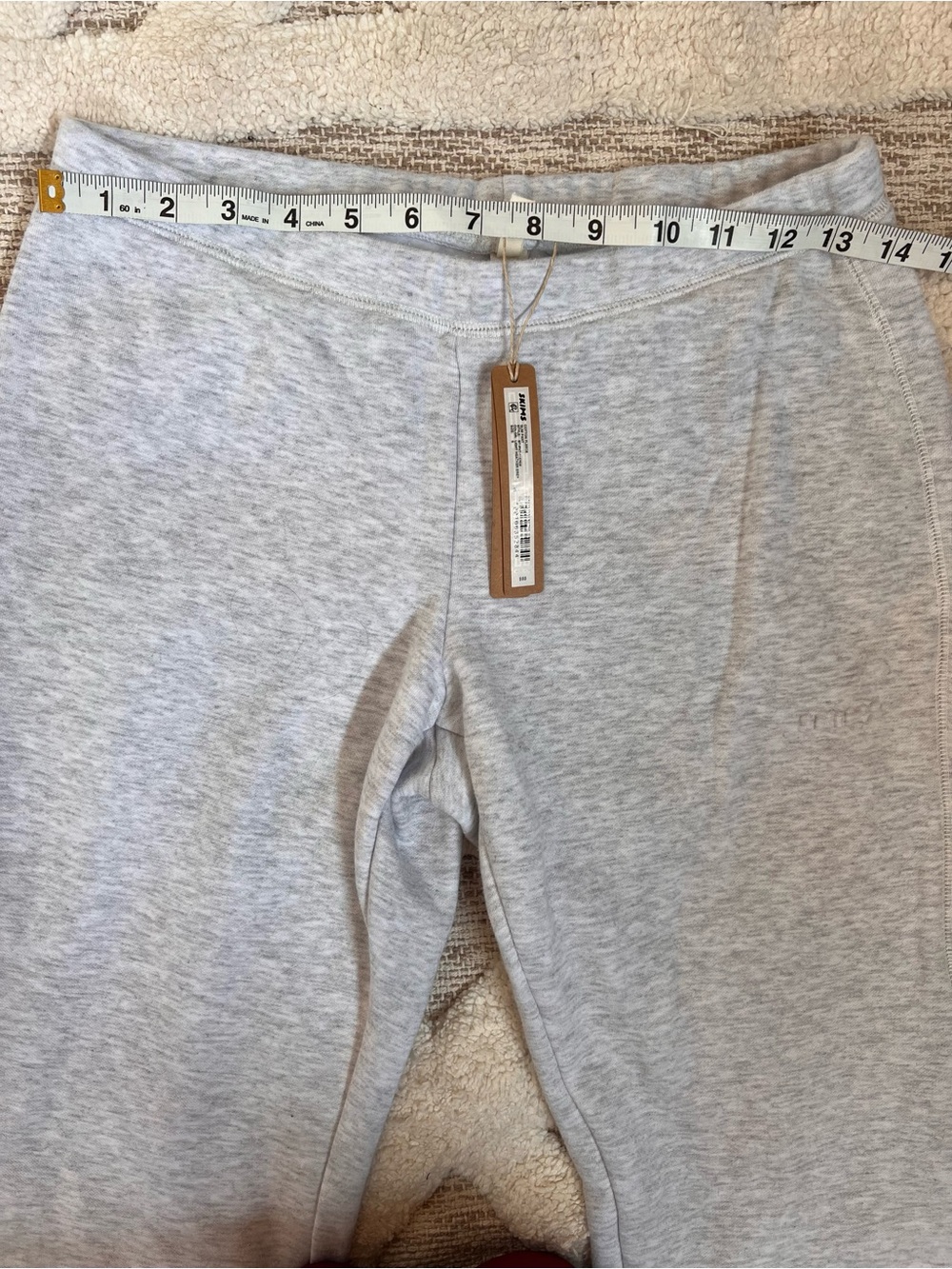 SKIMS Cotton Fleece Slim Pant Light Heather Grey Small New W Tags!! - Picture 7 of 11